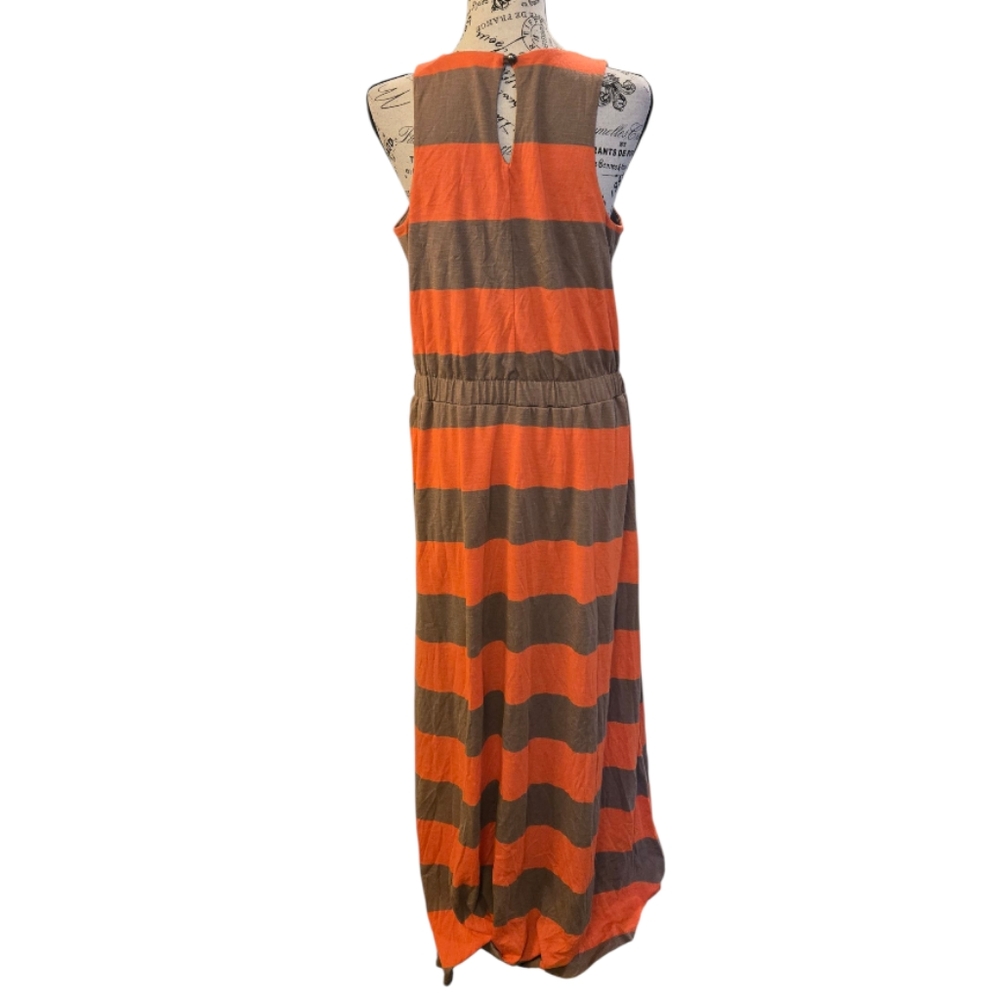 Mossimo Supply Co. Striped Maxi Dress in Orange and Brown Sz L - Picture 5 of 6